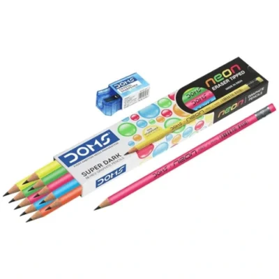 DOMS Neon Pencil with Eraser Set of 10